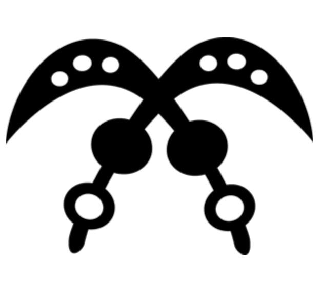 Black abstract symbol on a white background - Akofena