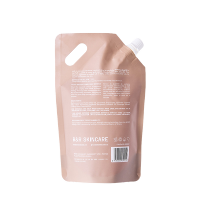 Sustainable Shea Body Oil Refill Pouch: Deep Hydration, Luminous Glow, Natural Scents