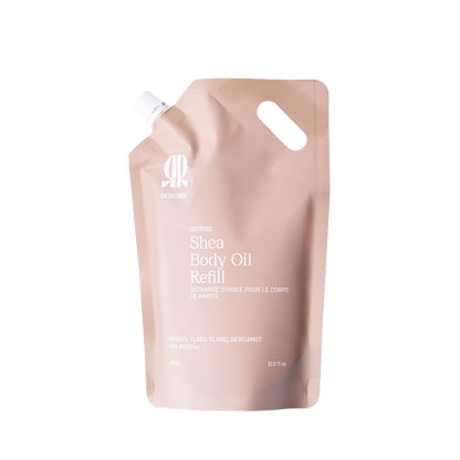 Sustainable Shea Body Oil Refill Pouch: Deep Hydration, Luminous Glow, Natural Scents