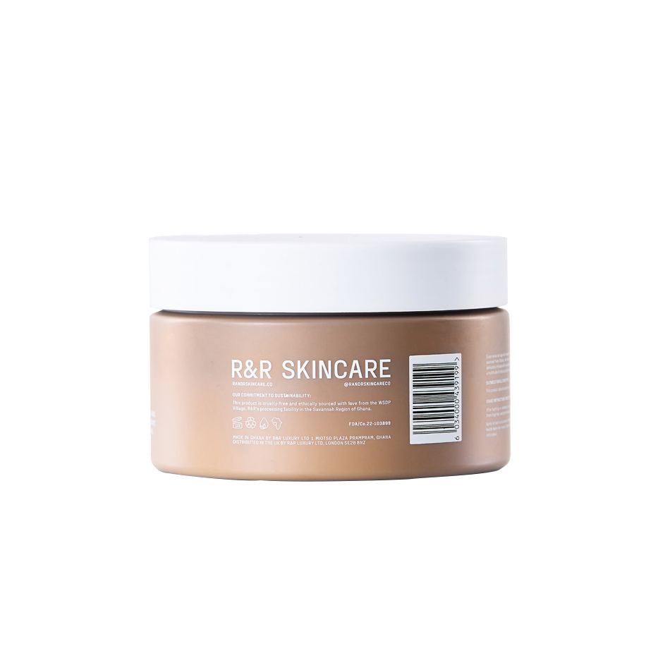 R&R 100% Natural Whipped Shea Body Butter for Deep Skin Hydration